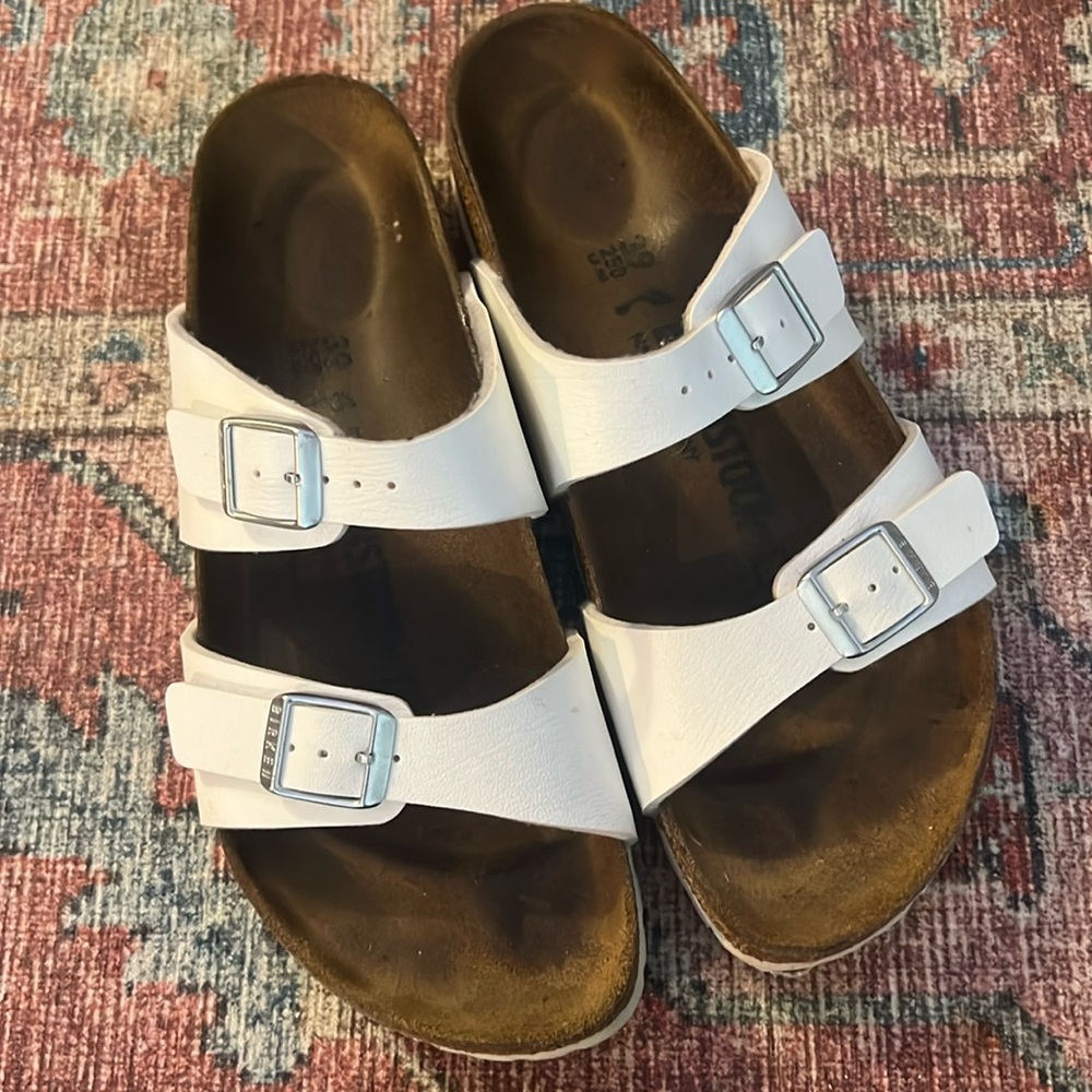 Birkenstock leather sandals in WHITE